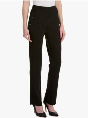 NEW Catherine Malandrino Black High-Waisted Trousers with Button Accents